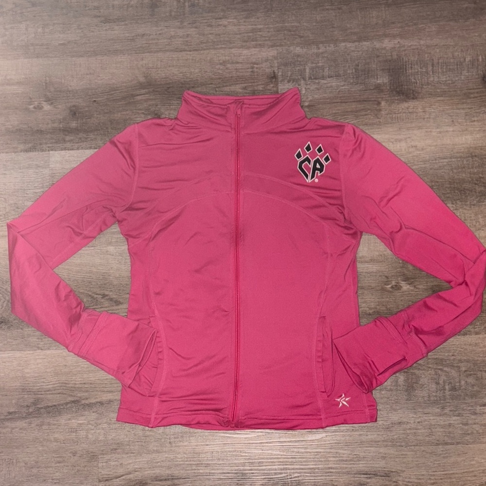 Pink Cheer Athletics Fitted Stretch Full-Zip Athletic Jacket